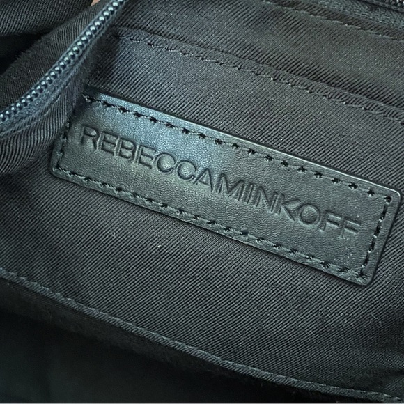 Rebecca Minkoff blue leather silver zipper top handle zip up sides purse bag - Picture 10 of 14